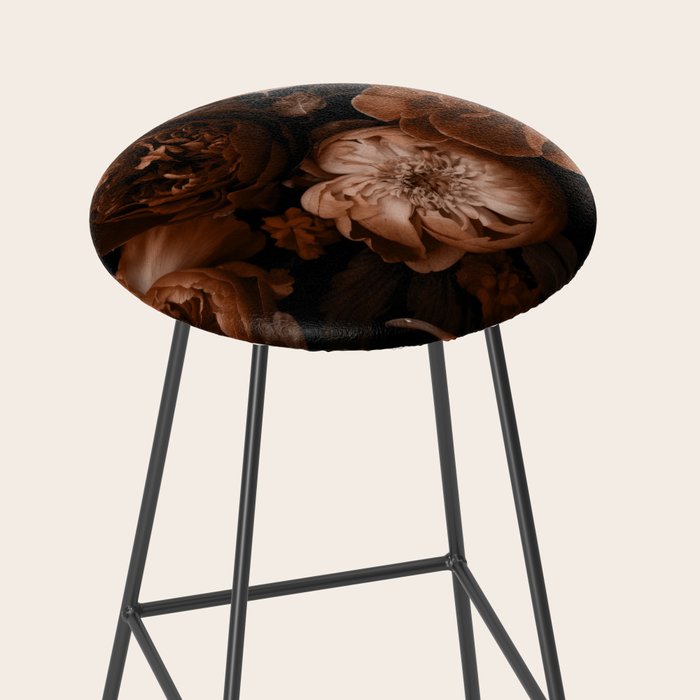 Victorian Grandeur Large Flowers Brown Stool Gallery Image 2