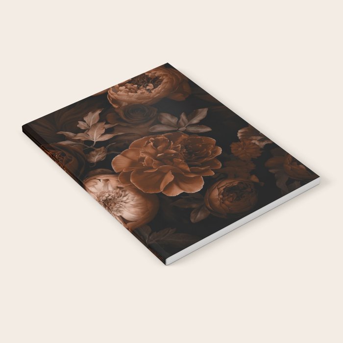 Victorian Grandeur Large Flowers Brown Notebook Gallery Image 2