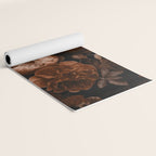 Victorian Grandeur Large Flowers Brown Yoga Mat Gallery Image 2