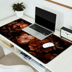 Victorian Grandeur Large Flowers Brown Desk Mat Gallery Image 2