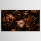 Victorian Grandeur Large Flowers Brown Tablecloth Gallery Image 2