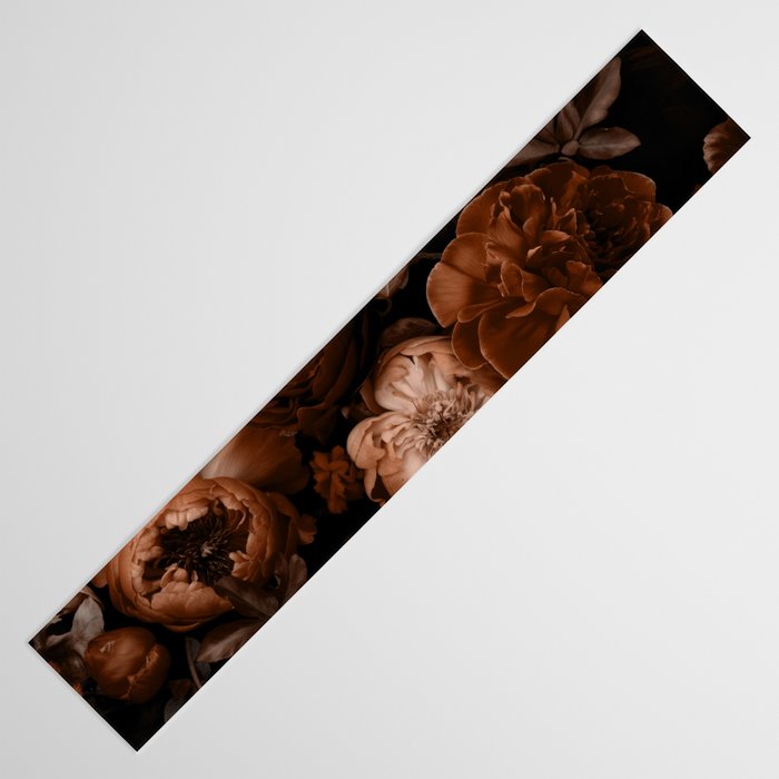 Victorian Grandeur Large Flowers Brown Table Runner Gallery Image 3