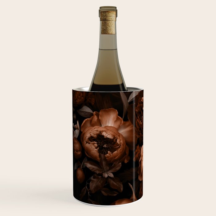 Victorian Grandeur Large Flowers Brown Wine Chiller Gallery Image 2