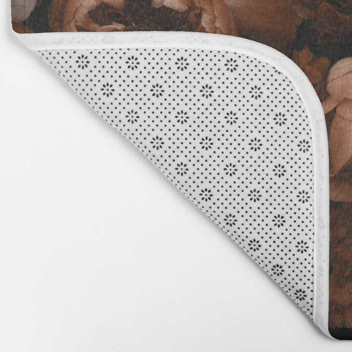 Victorian Grandeur Large Flowers Brown Bath Mat Gallery Image 2