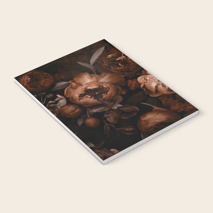 Victorian Grandeur Large Flowers Brown Notebook Gallery Image 3