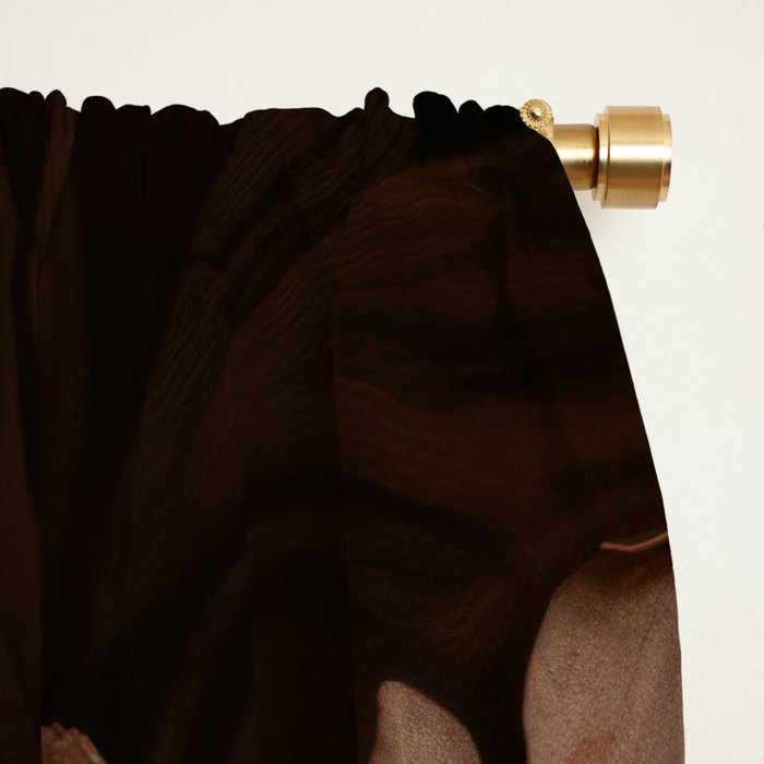 Victorian Grandeur Large Flowers Brown Window Curtain Gallery Image 2