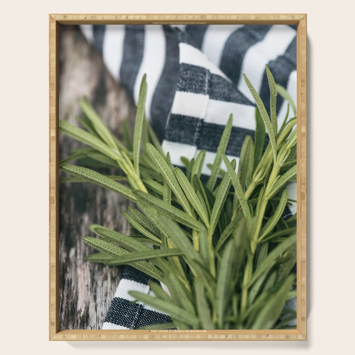 Rosemary Stripe Serving Tray Gallery Image 1