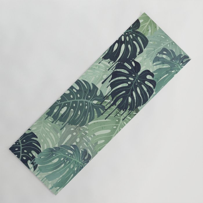 Monstera Melt (in Green) Yoga Mat Gallery Image 1