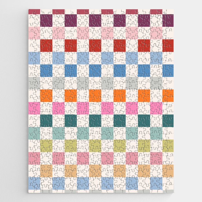 Checkered Retro Colorful Check Pattern Jigsaw Puzzle Gallery Image 1