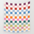 Checkered Retro Colorful Check Pattern Wall Tapestry Gallery Image 4