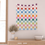 Checkered Retro Colorful Check Pattern Wall Tapestry Gallery Image 2
