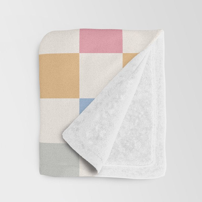 Checkered Retro Colorful Check Pattern Throw Blanket Gallery Image 3