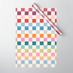 Checkered Retro Colorful Check Pattern Wrapping Paper Gallery Image 1