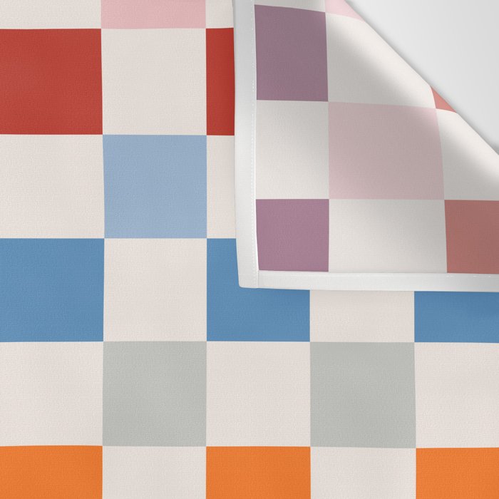 Checkered Retro Colorful Check Pattern Wall Tapestry Gallery Image 3