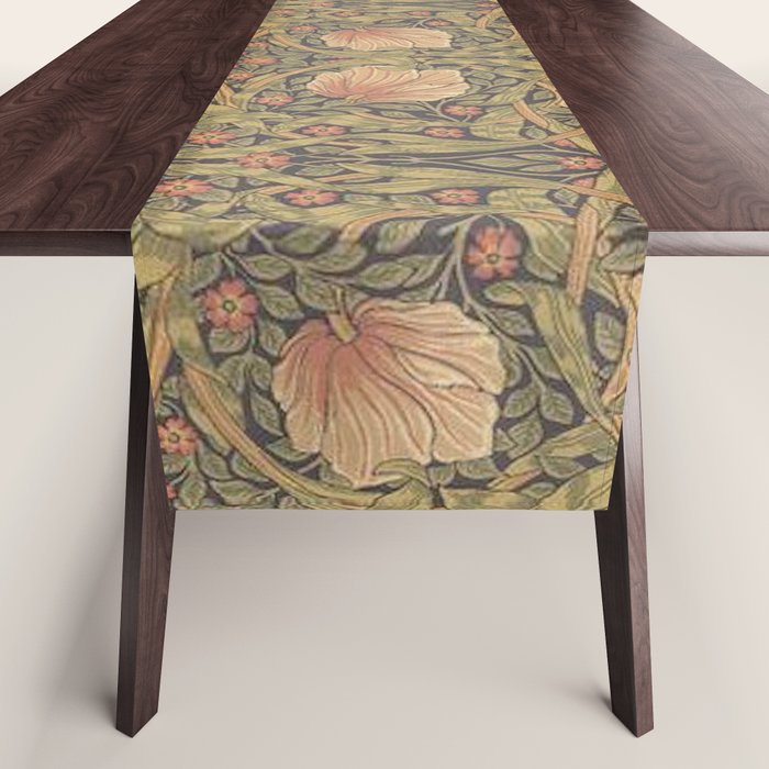 William Morris Vintage Pimpernel Bullrush Russet Minor Table Runner Gallery Image 1