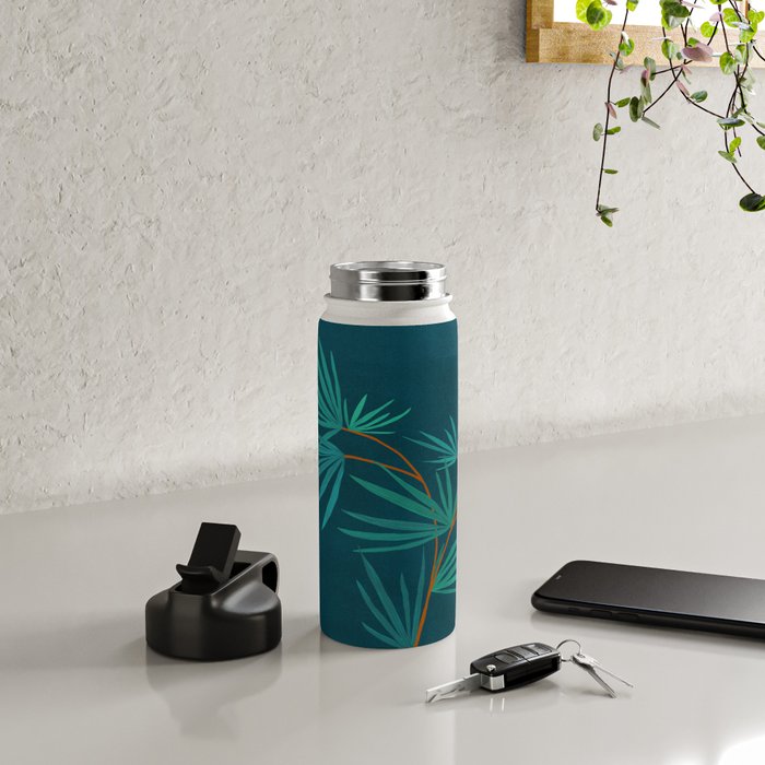 Night Palm Still Life Water Bottle Gallery Image 4