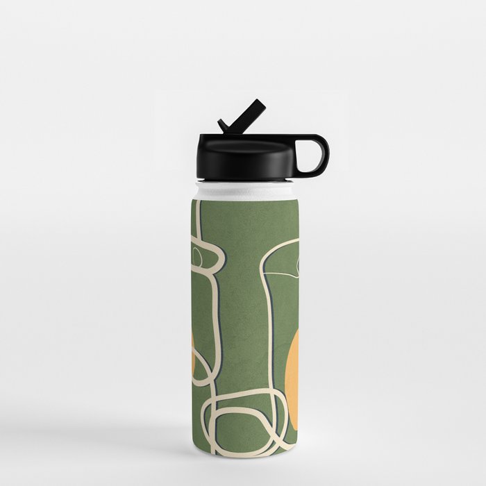 Abstract Face Line Art 06 Water Bottle Gallery Image 1