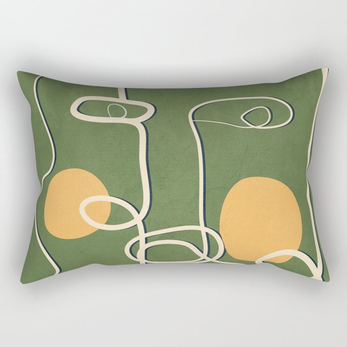 Abstract Face Line Art 06 Rectangular Pillow Gallery Image 1