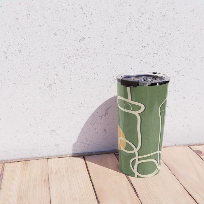 Abstract Face Line Art 06 Travel Mug Gallery Image 4
