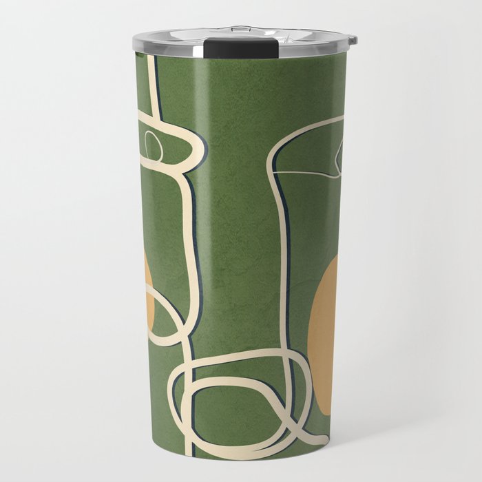Abstract Face Line Art 06 Travel Mug Gallery Image 1
