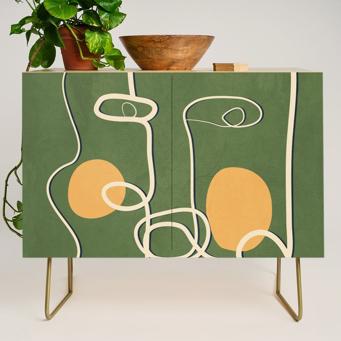 Abstract Face Line Art 06 Credenza Gallery Image 1