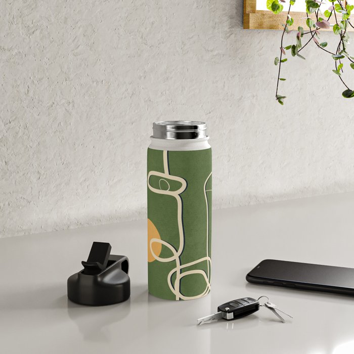 Abstract Face Line Art 06 Water Bottle Gallery Image 4