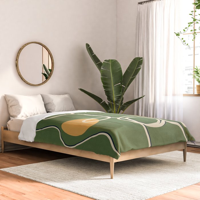 Abstract Face Line Art 06 Comforter Gallery Image 2