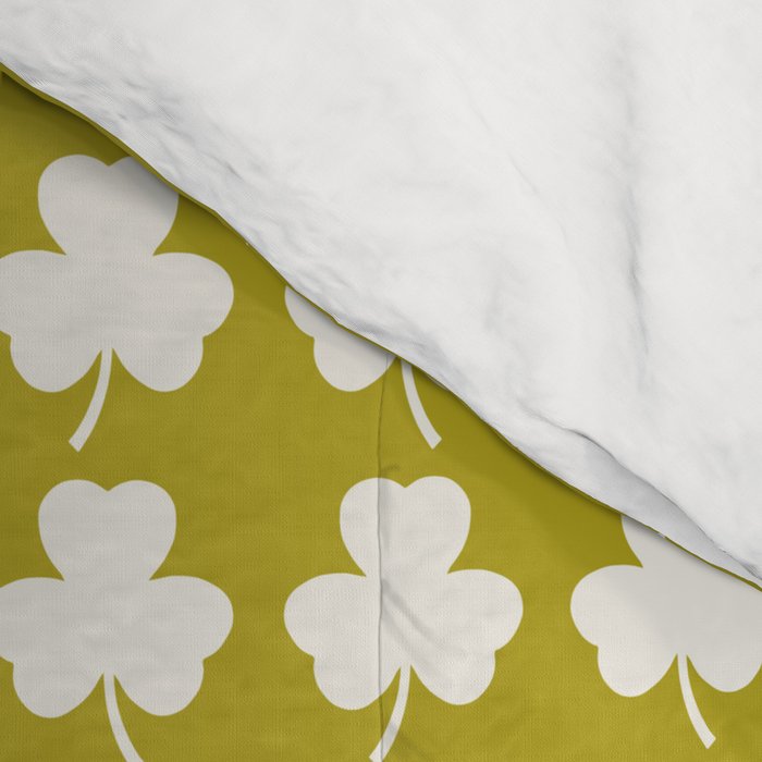 Clovers XX Chartreuse Botanical Pattern Comforter Gallery Image 4