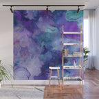 Abstract Colorful Purple Watercolor Wall Mural Gallery Image 1