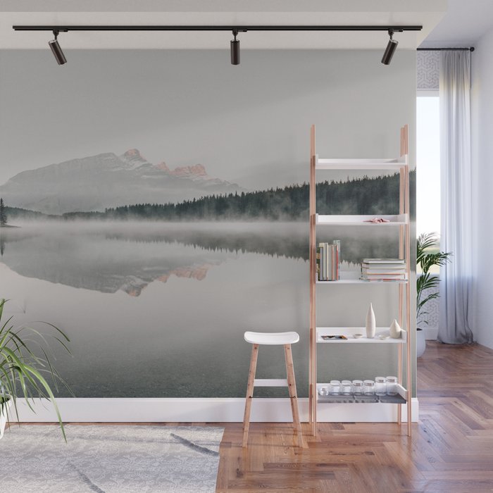 Misty Lake Wall Mural Gallery Image 1