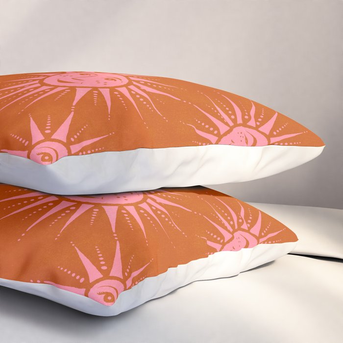 Freckled Suns - pink and rust Pillow Sham Gallery Image 3