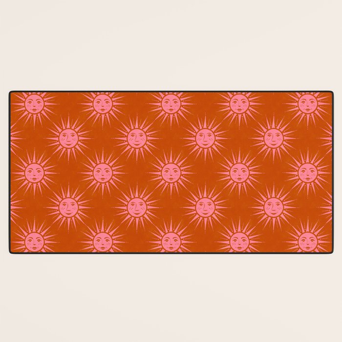 Freckled Suns - pink and rust Desk Mat Gallery Image 3