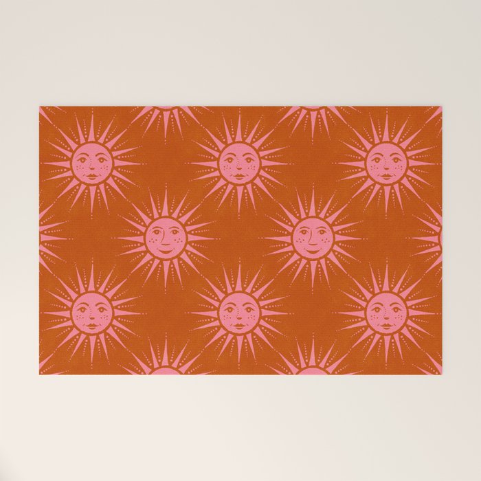Freckled Suns - pink and rust Welcome Mat Gallery Image 1