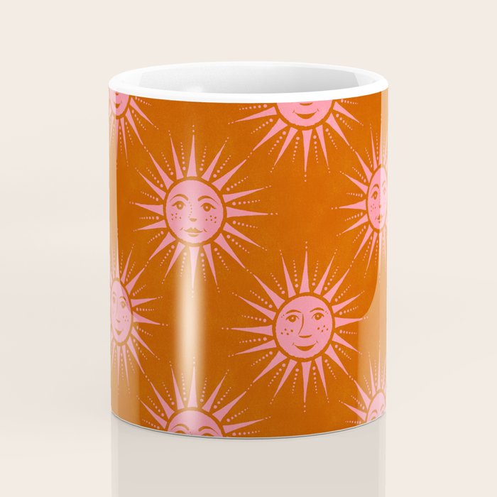 Freckled Suns - pink and rust Coffee Mug Gallery Image 4
