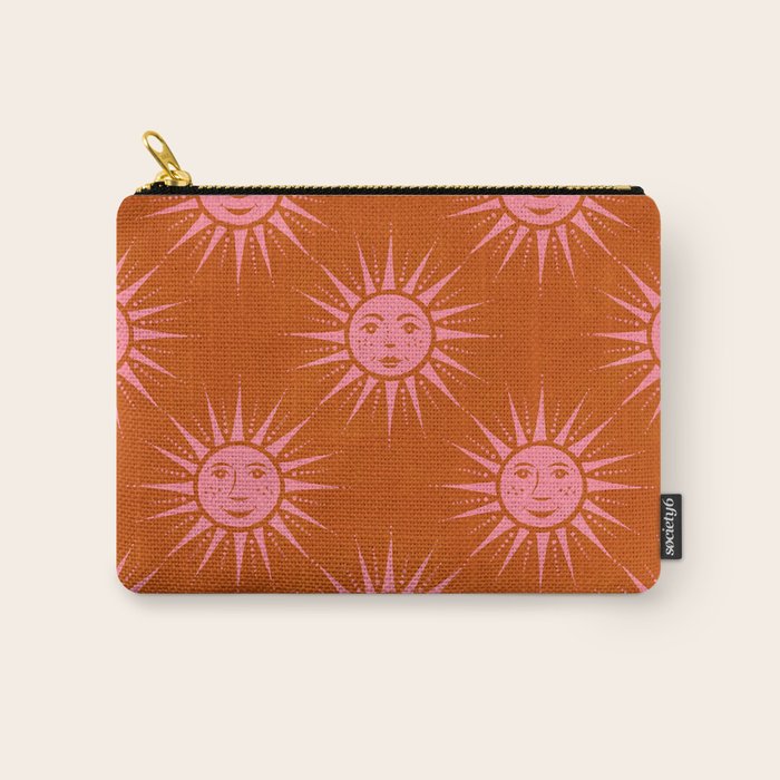 Freckled Suns - pink and rust Carry All Pouch Gallery Image 1