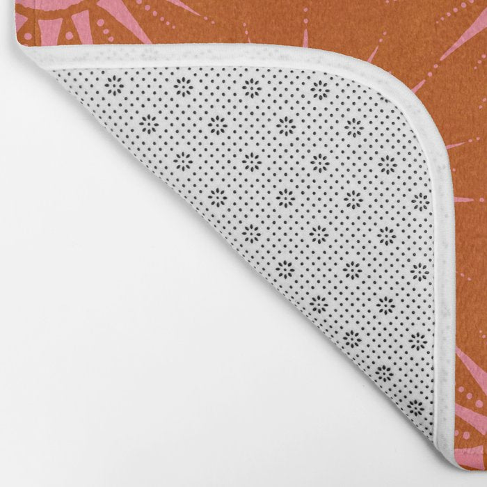 Freckled Suns - pink and rust Bath Mat Gallery Image 2