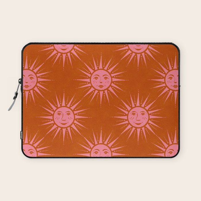 Freckled Suns - pink and rust Laptop Sleeve Gallery Image 1
