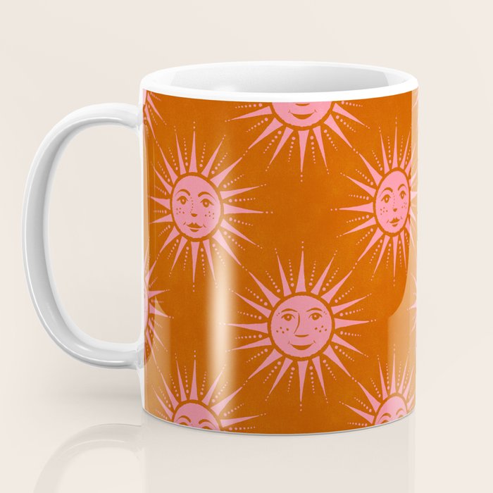Freckled Suns - pink and rust Coffee Mug Gallery Image 3