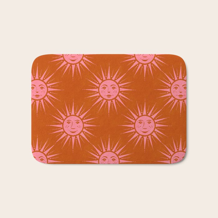 Freckled Suns - pink and rust Bath Mat Gallery Image 1