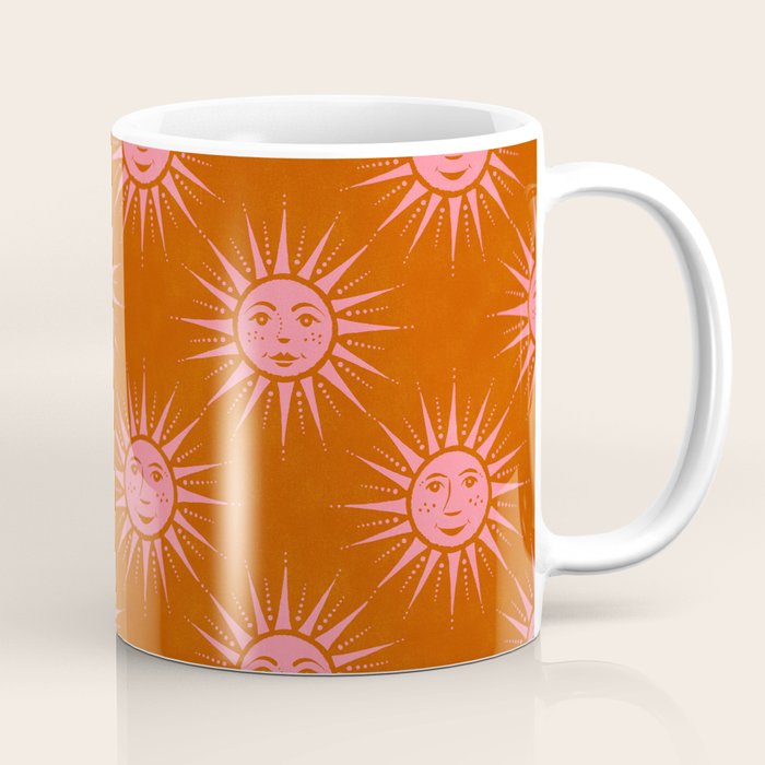 Freckled Suns - pink and rust Coffee Mug Gallery Image 1
