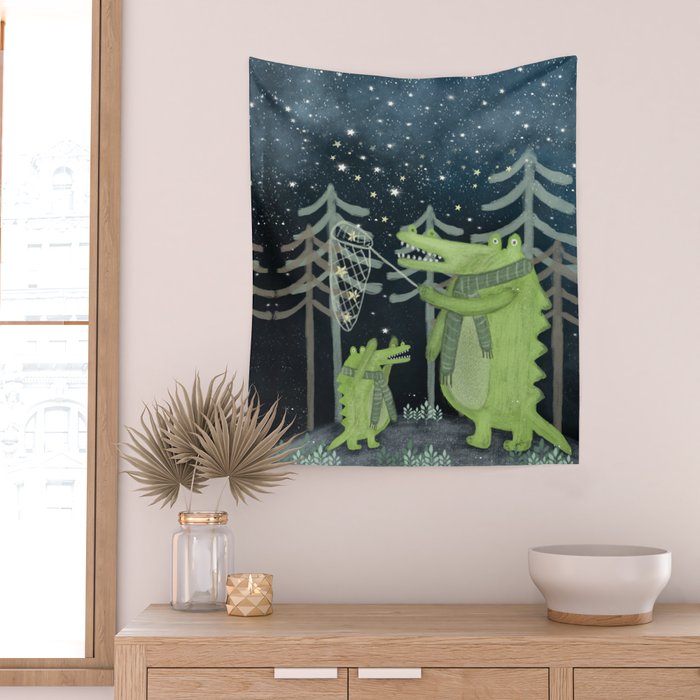 crocodoodle stars Wall Tapestry Gallery Image 2