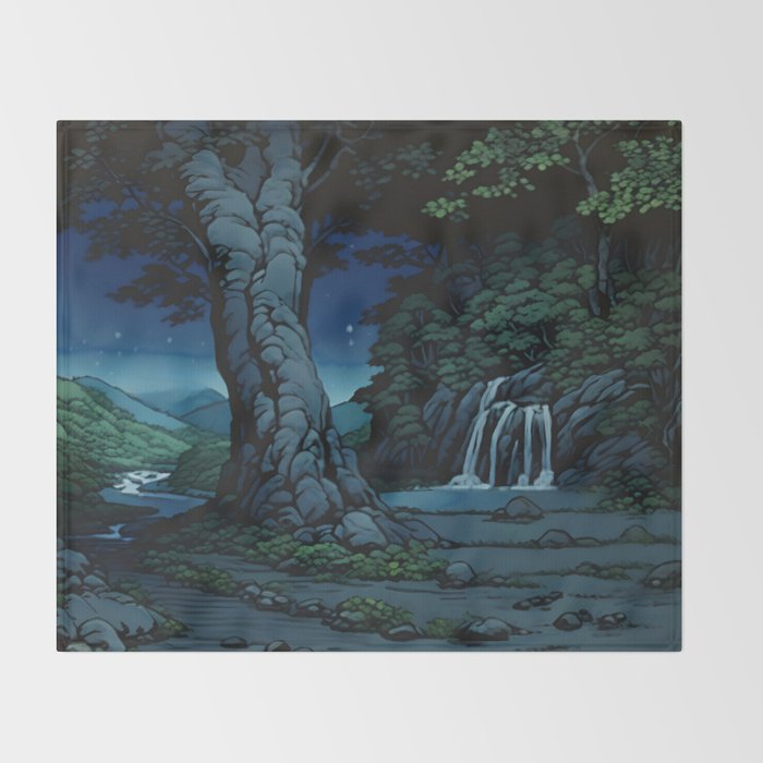 Night Walking at Goki - Nature Landscape Throw Blanket Gallery Image 2