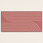 Minimal Line Curvature XXIX Rose Mid Century Modern Arch Abstract Desk Mat Gallery Image 3