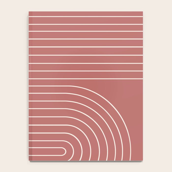 Minimal Line Curvature XXIX Rose Mid Century Modern Arch Abstract Notebook Gallery Image 4