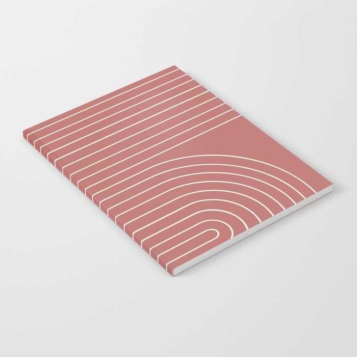 Minimal Line Curvature XXIX Rose Mid Century Modern Arch Abstract Notebook Gallery Image 2