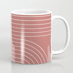 Minimal Line Curvature XXIX Rose Mid Century Modern Arch Abstract Coffee Mug Gallery Image 1