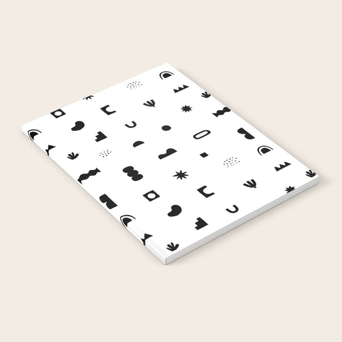 Abstract black and white organic shape pattern Notebook Gallery Image 1