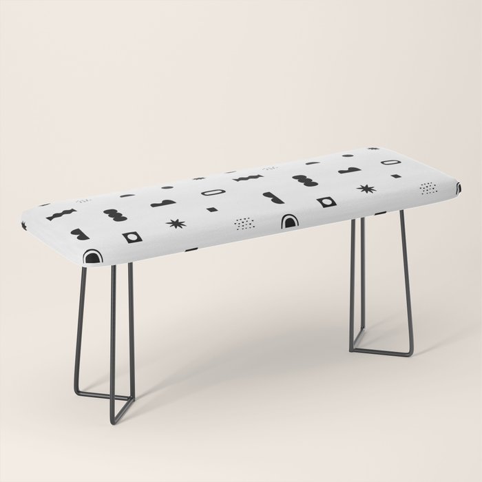 Abstract black and white organic shape pattern Bench Gallery Image 1