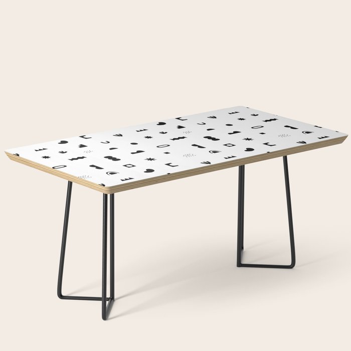 Abstract black and white organic shape pattern Coffee Table Gallery Image 1