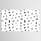 Abstract black and white organic shape pattern Tablecloth Gallery Image 2